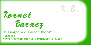 kornel baracz business card